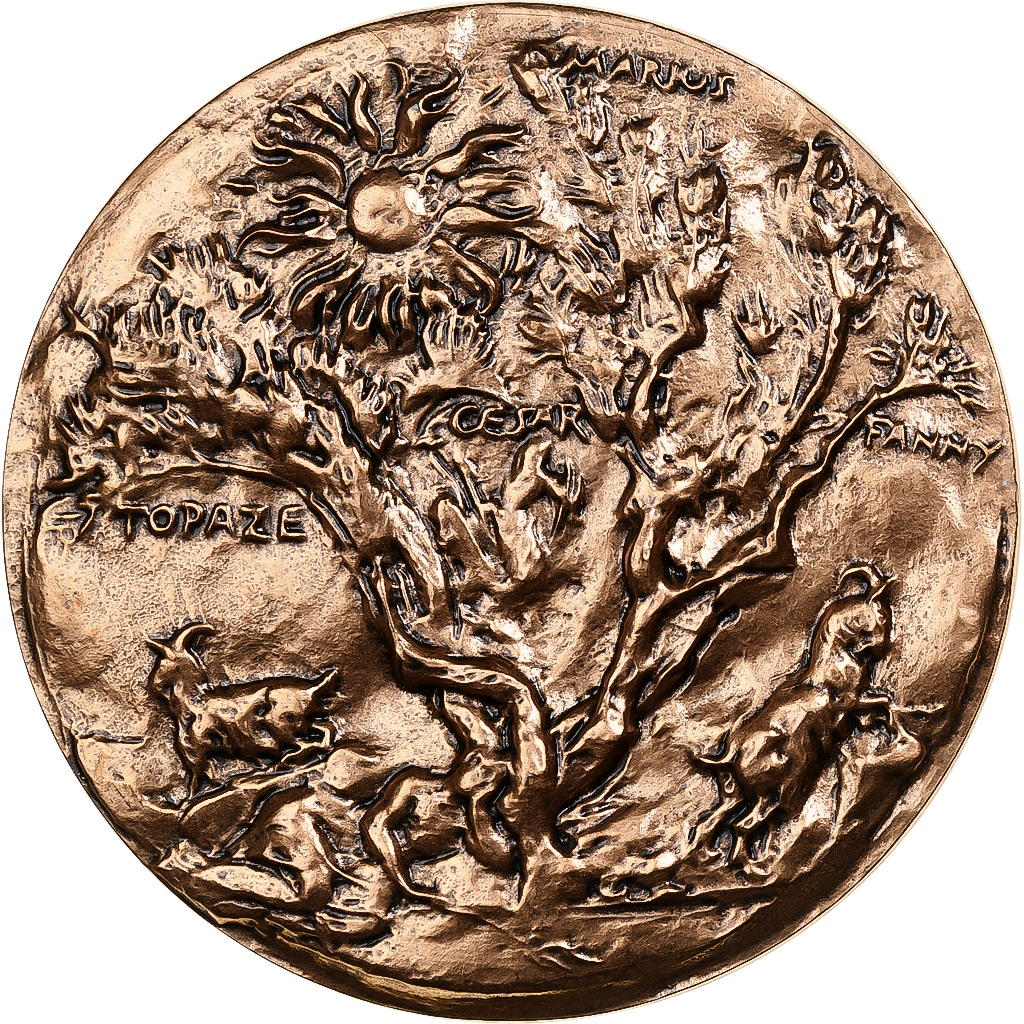 France, Medal, Marcel Pagnol, Académie Française, 1975, MDP, Bronze, Corbin