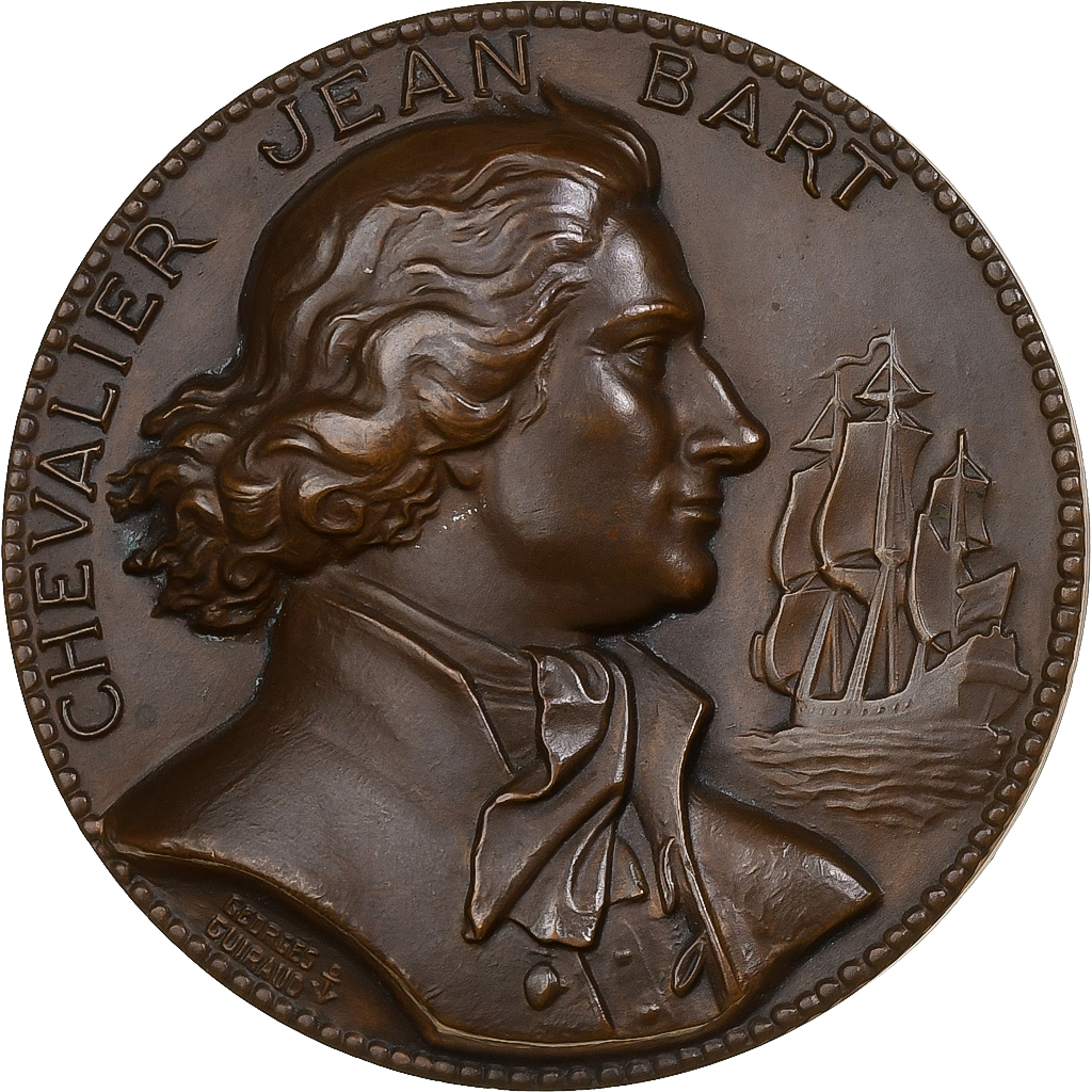 France, Medal, Chevalier Jean Bart, Navire de Ligne, Undated (1973