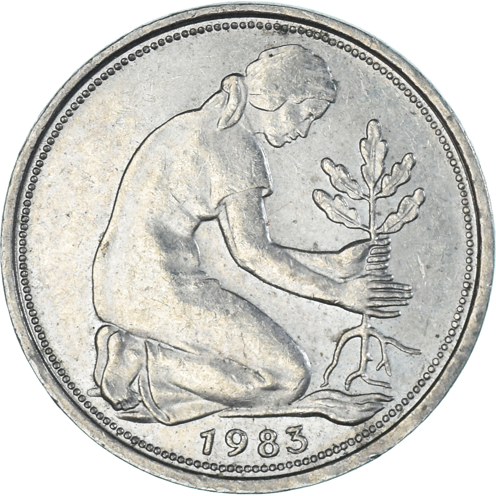 Coin, Germany, 50 Pfennig, 1983