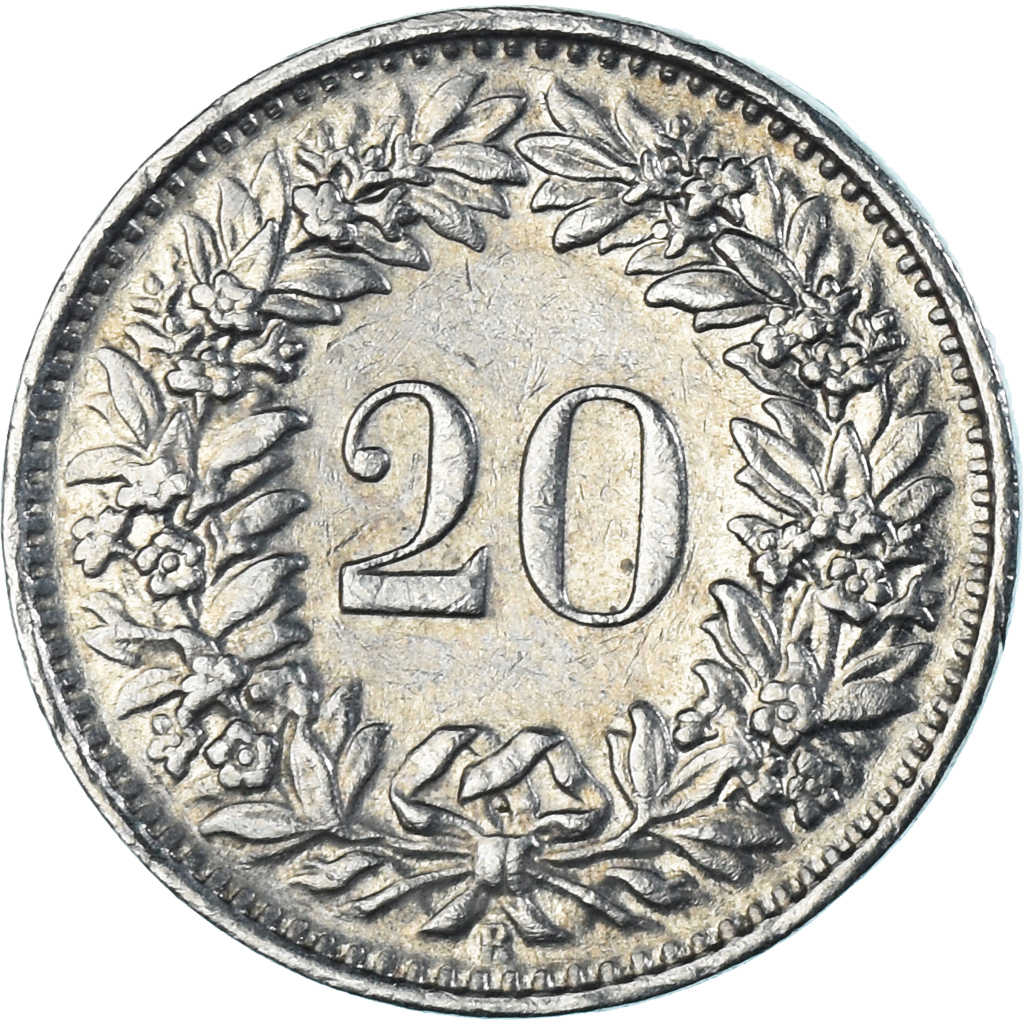 Coin, Switzerland, 20 Rappen, 1967