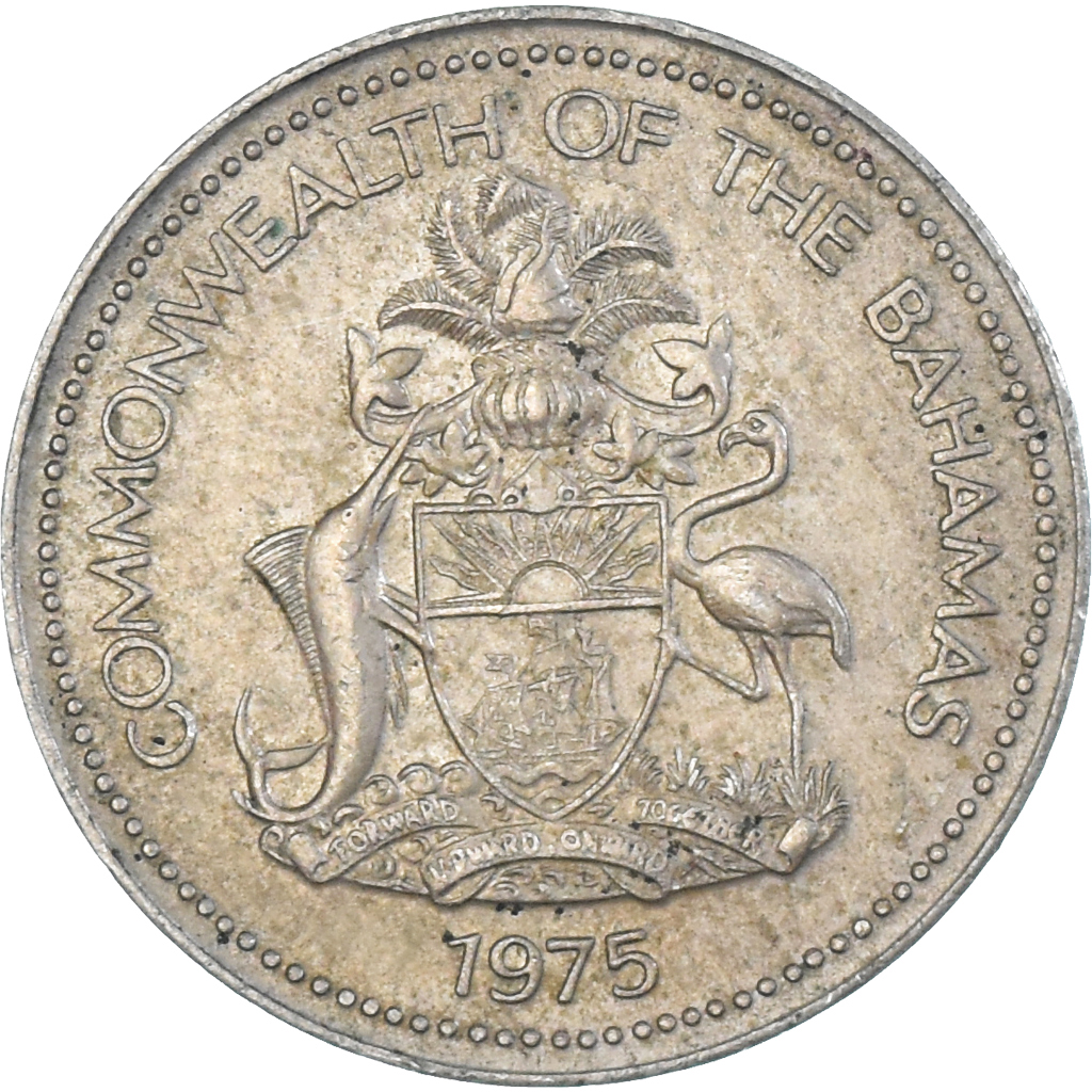Coin, Bahamas, 5 Cents, 1975