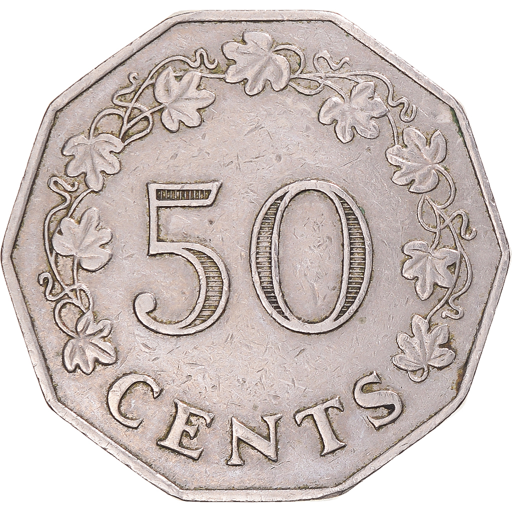 Coin, Malta, 50 Cents, 1972