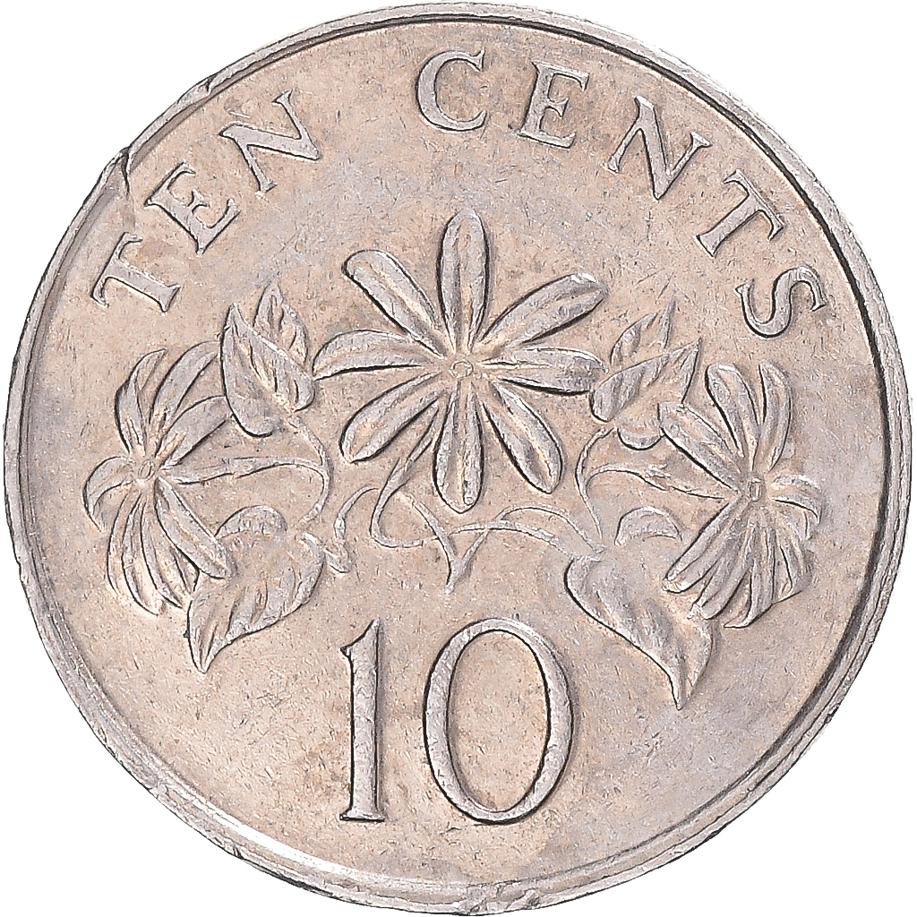 Coin, Singapore, 10 Cents, 1989