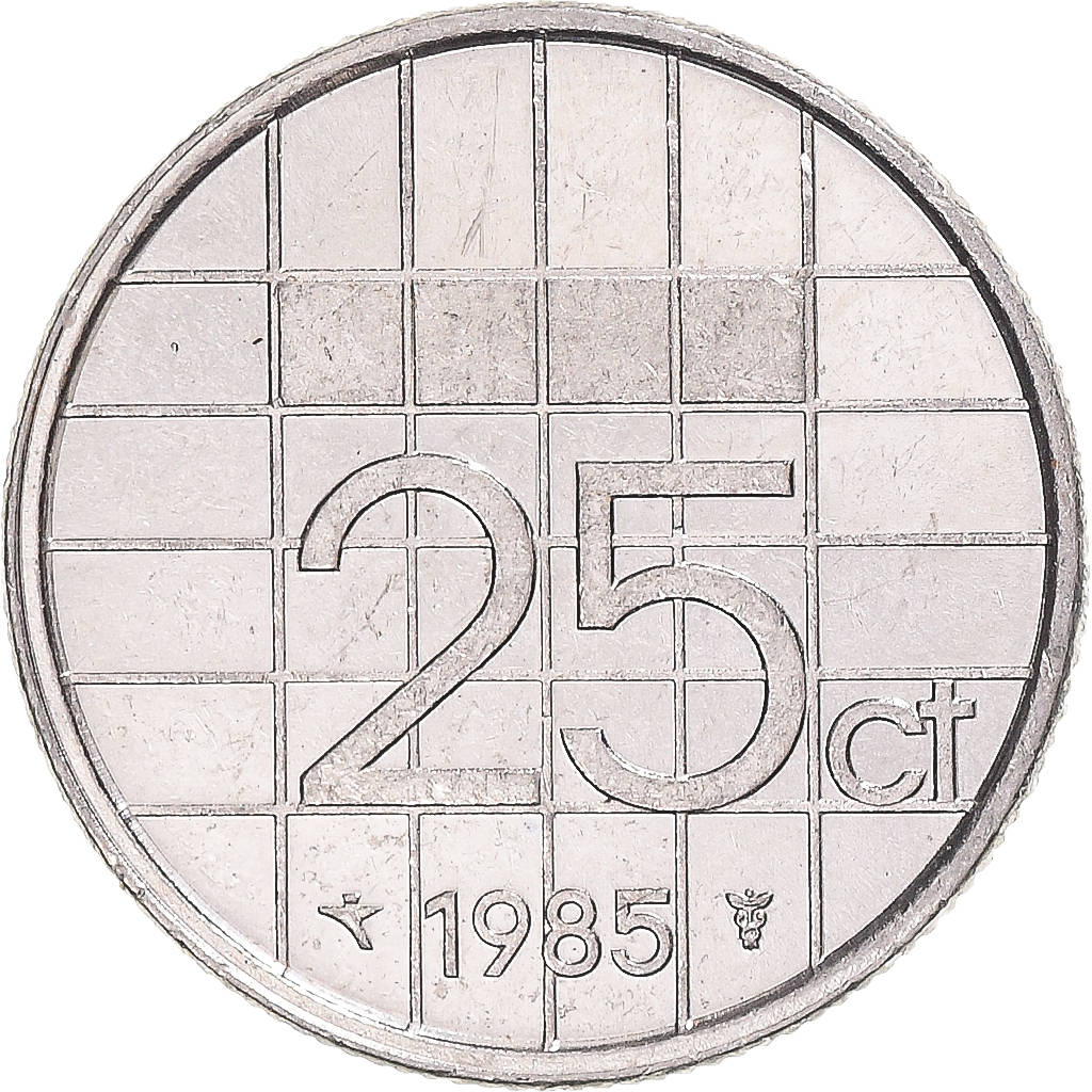 Coin, Netherlands, 25 Cents, 1985
