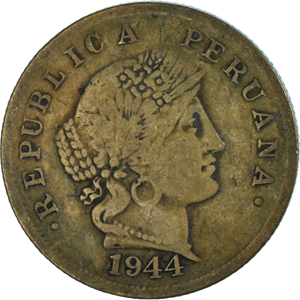 Coin, Peru, 20 Centavos, 1944
