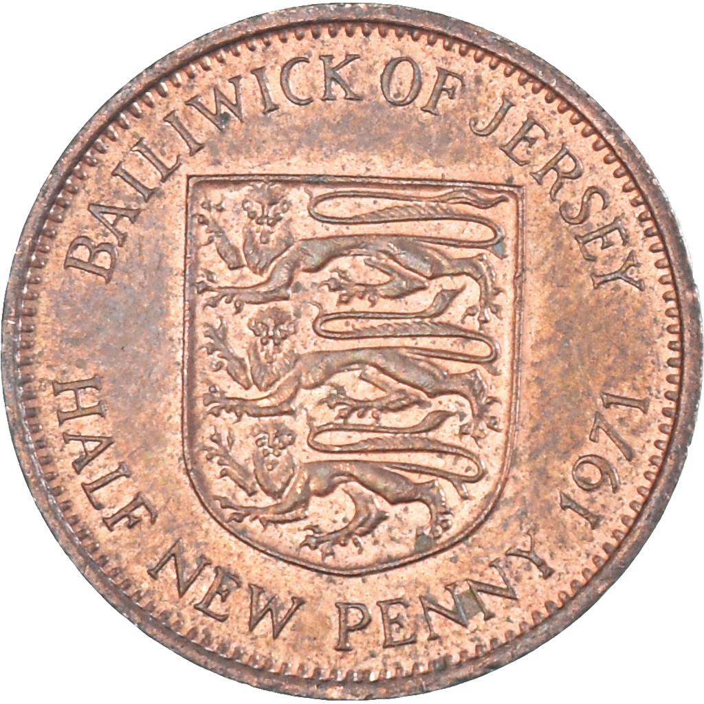 Coin, Jersey, 1/2 New Penny, 1971