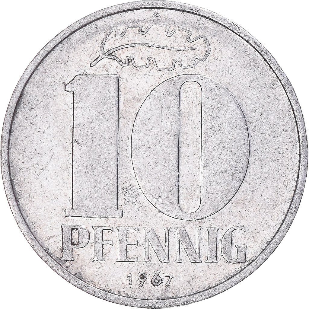 Münze, GERMAN-DEMOCRATIC REPUBLIC, 10 Pfennig, 1967