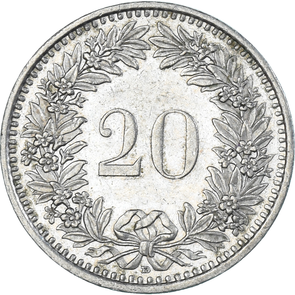Coin, Switzerland, 20 Rappen, 1991