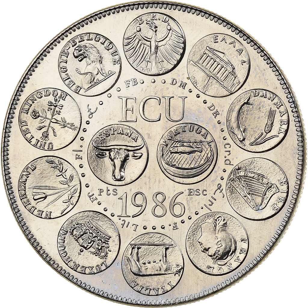 France, Medal, Ecu Europa, 1986, MDP, Copper-nickel, Rodier, 