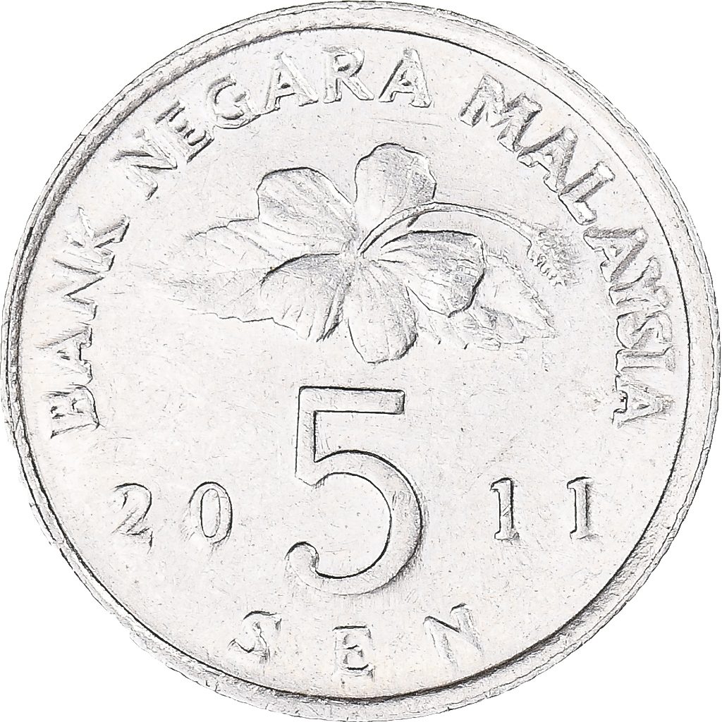 Coin, Malaysia, 5 Sen, 2011