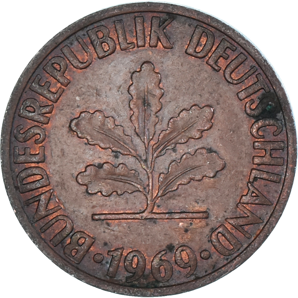 Coin, Germany, 2 Pfennig, 1969