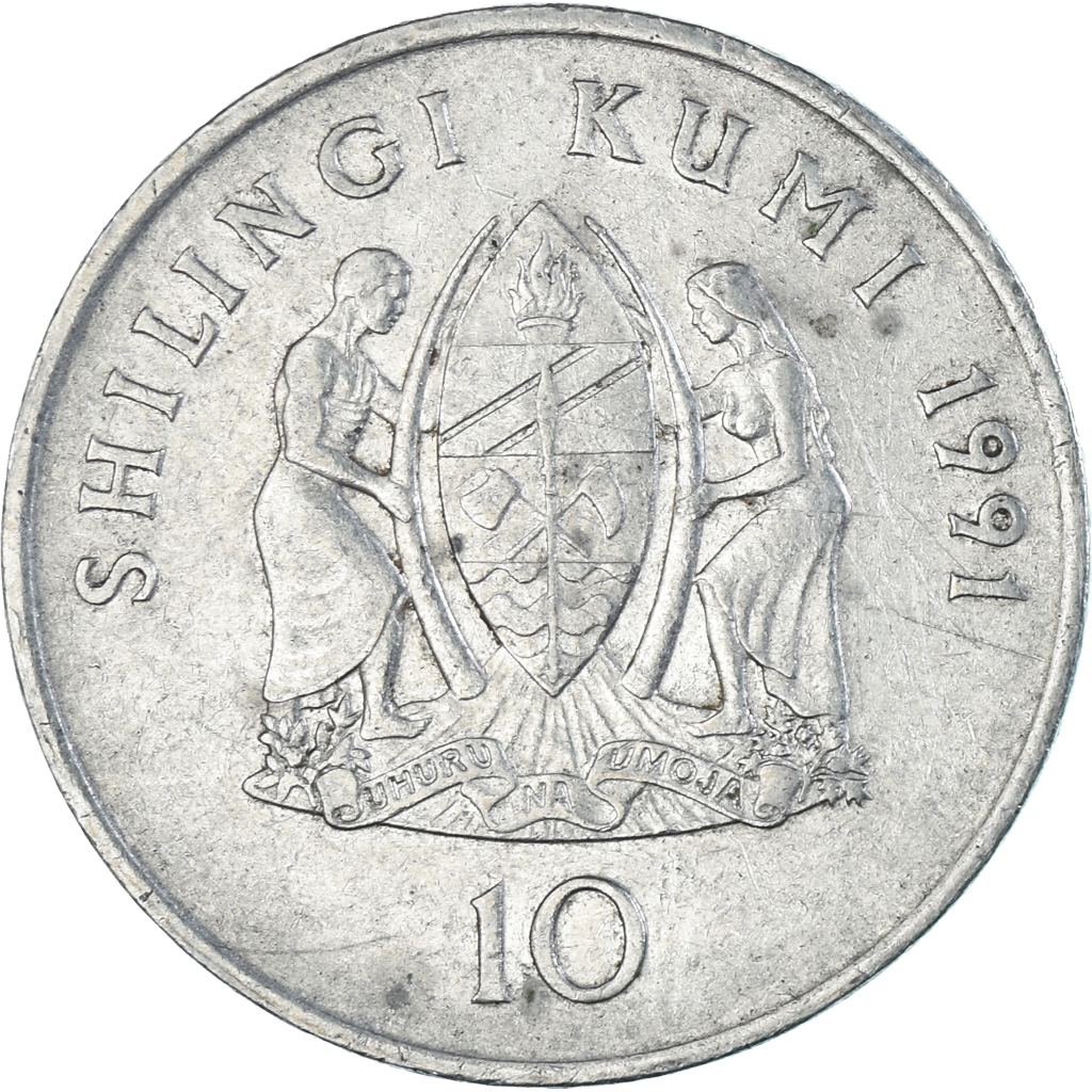 Coin, Tanzania, 10 Shilingi, 1991