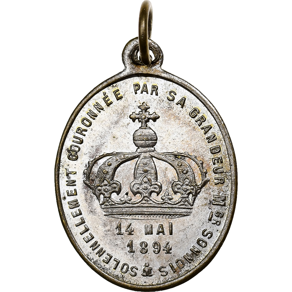 France, Medal, Couronnement Notre-Dame de Grâce, 1894, Tin, 
