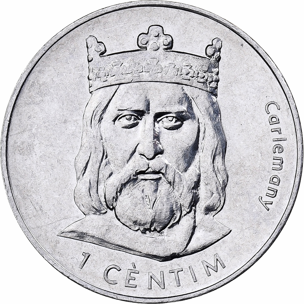 Andorra, Centim, Charlemagne, 2002, Kremnica, Aluminum, 