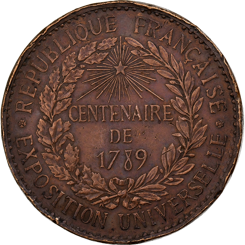 France, Medal, Centenaire de 1789, Exposition universelle, 1889, MDP, Bronze