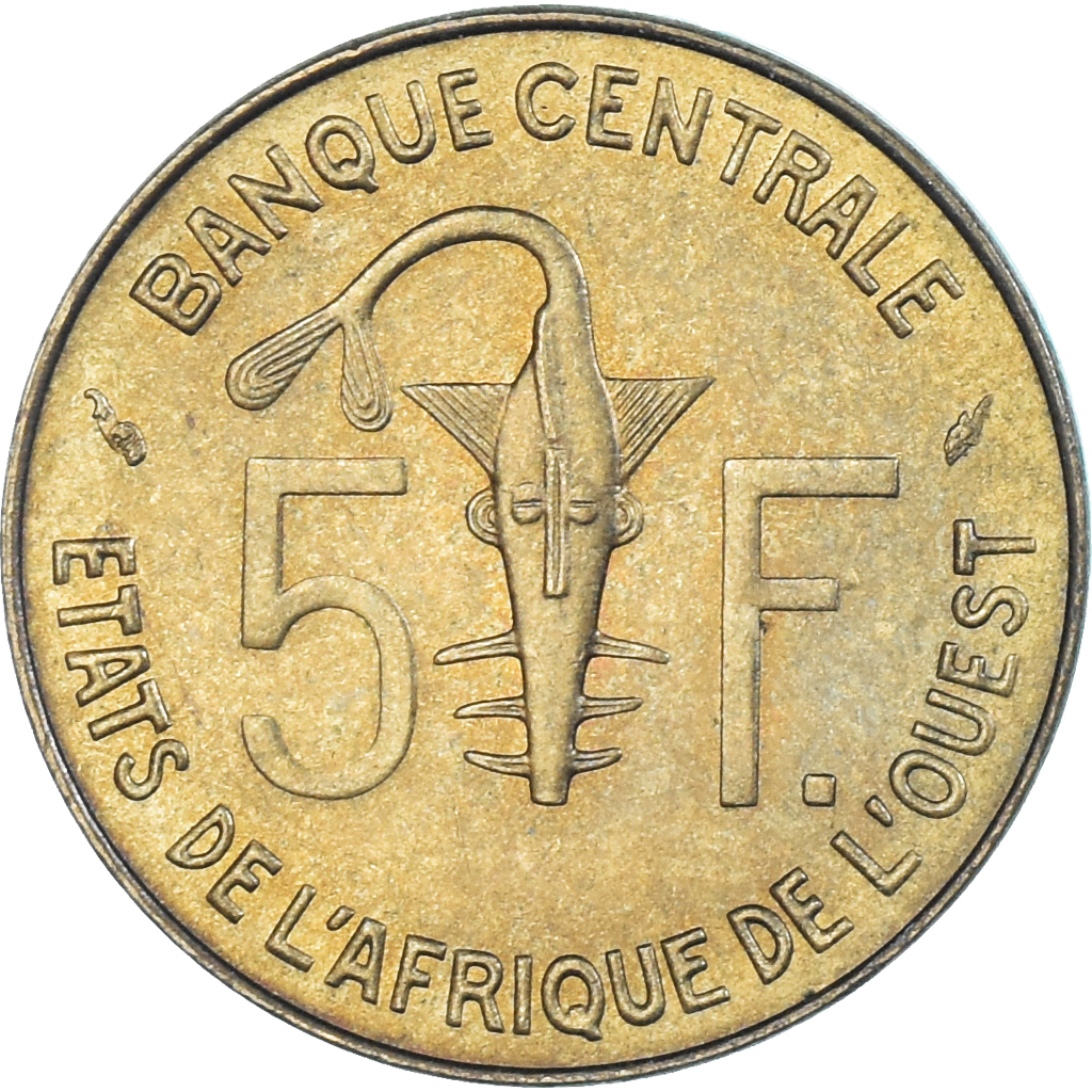 Coin, West African States, 5 Francs, 1981