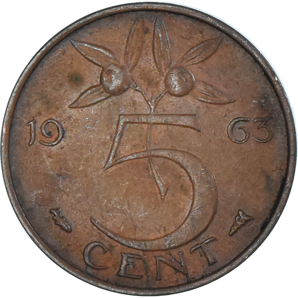 Coin, Netherlands, 5 Cents, 1963
