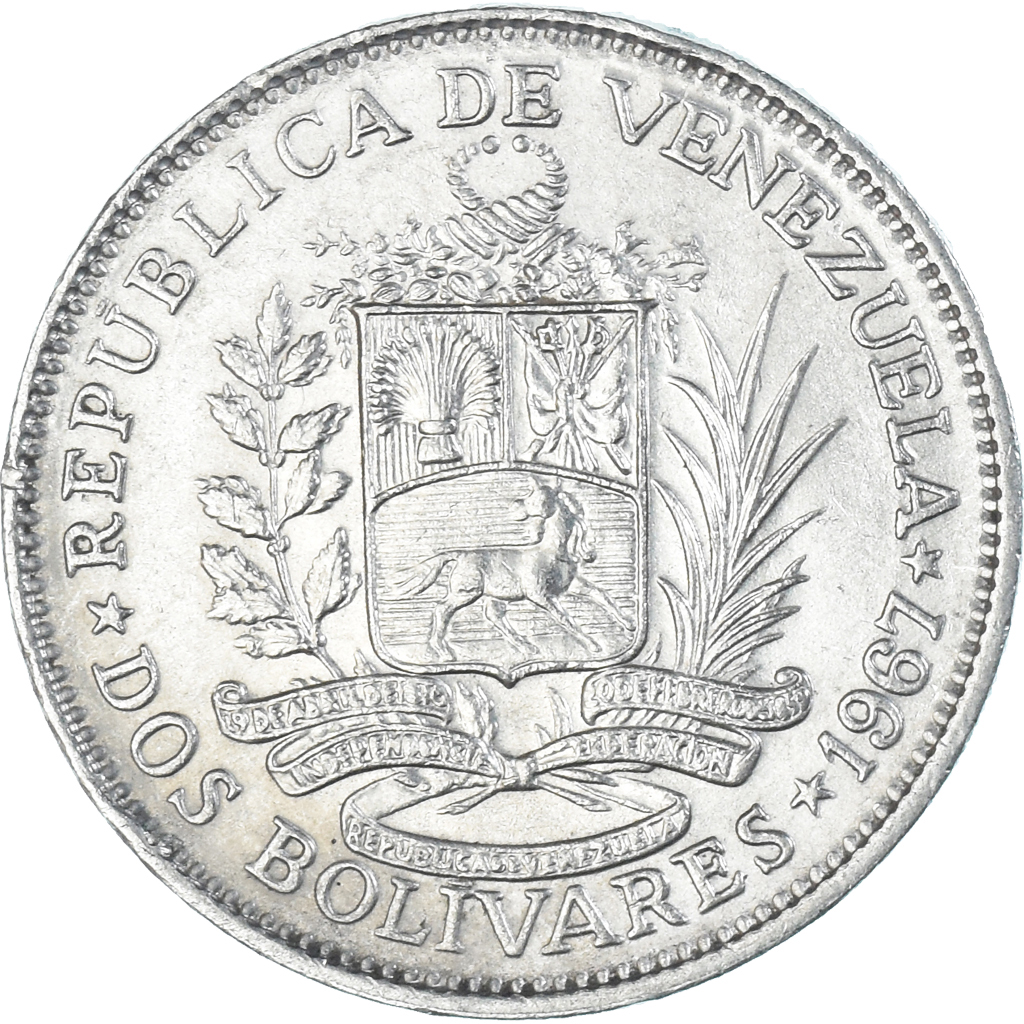 Coin, Venezuela, 2 Bolivares, 1967