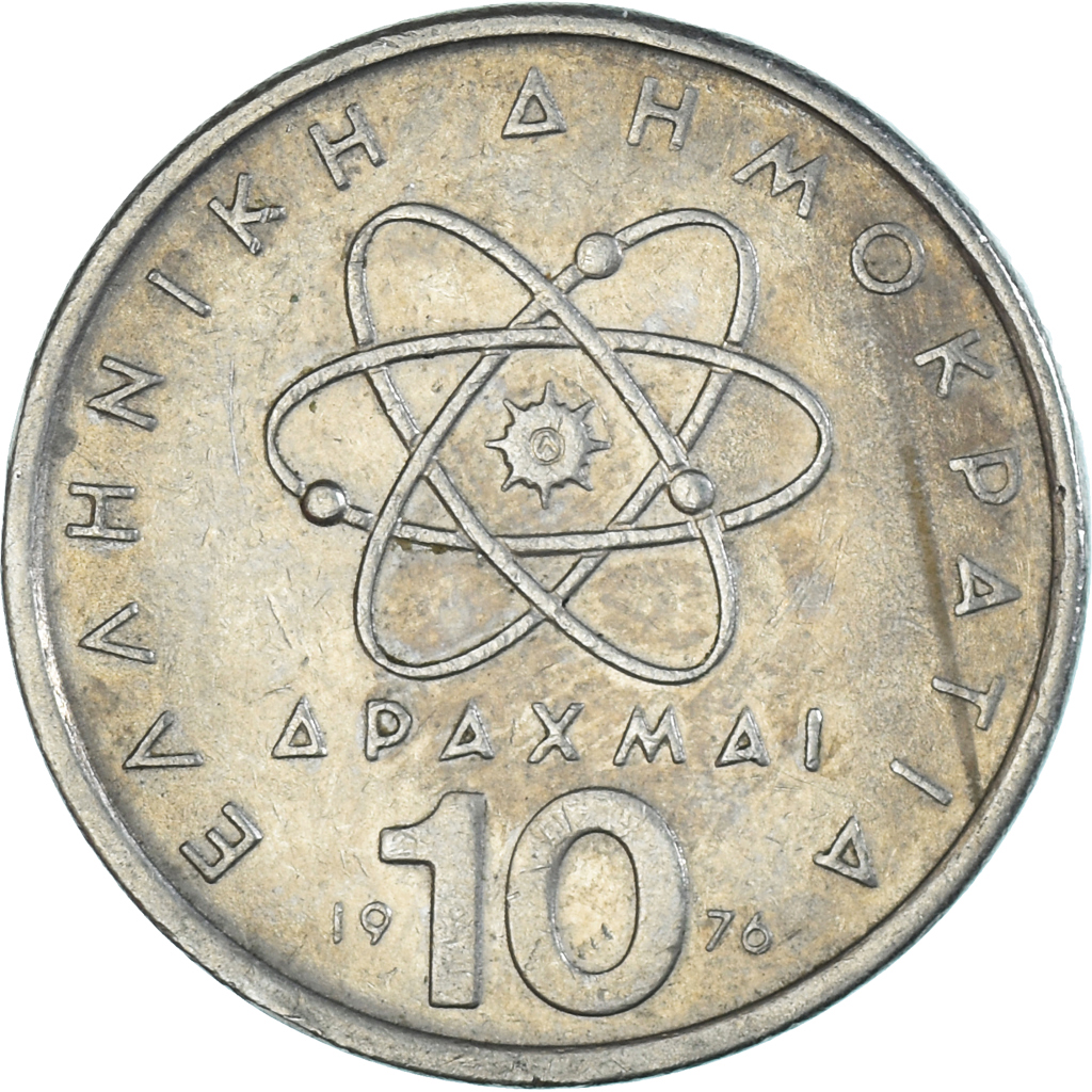 Coin, Greece, 10 Drachmai, 1976