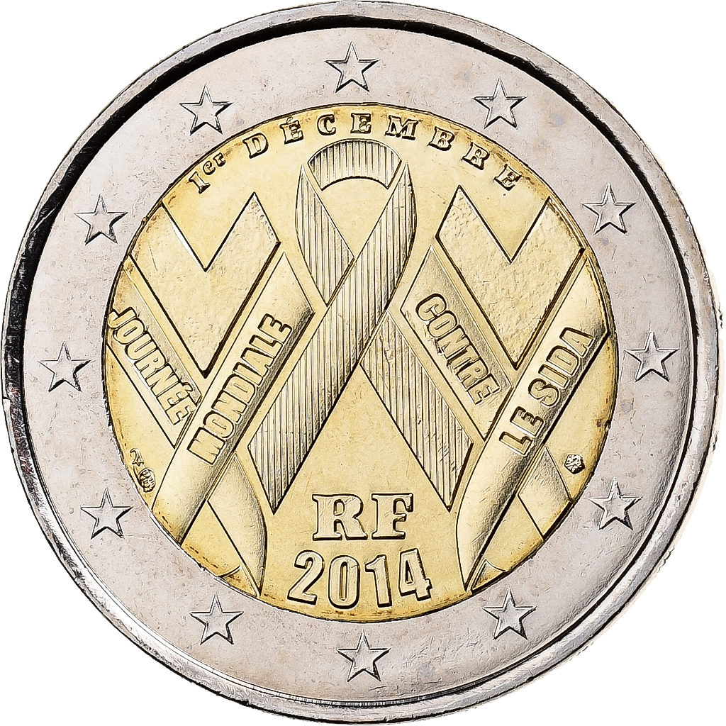 Frankreich, 2 Euro, Sidaction, 2014, MDP, Bi-Metallic, UNZ