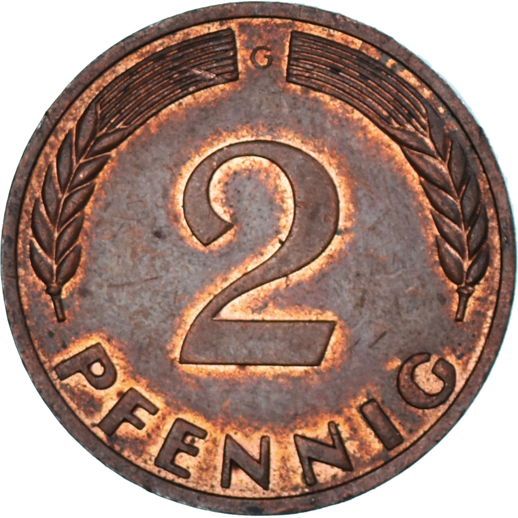 Coin, Germany, 2 Pfennig, 1970