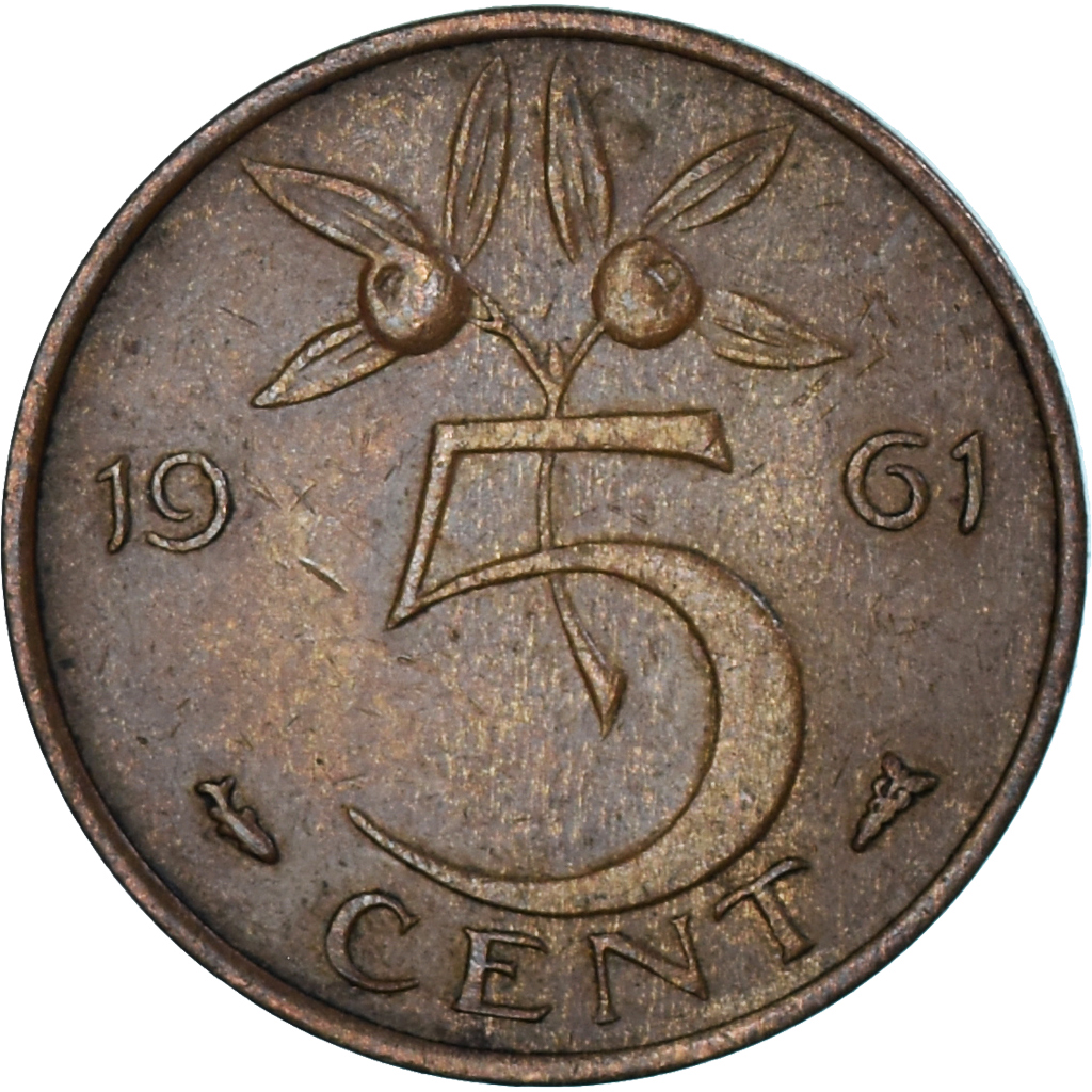 Coin, Netherlands, 5 Cents, 1961