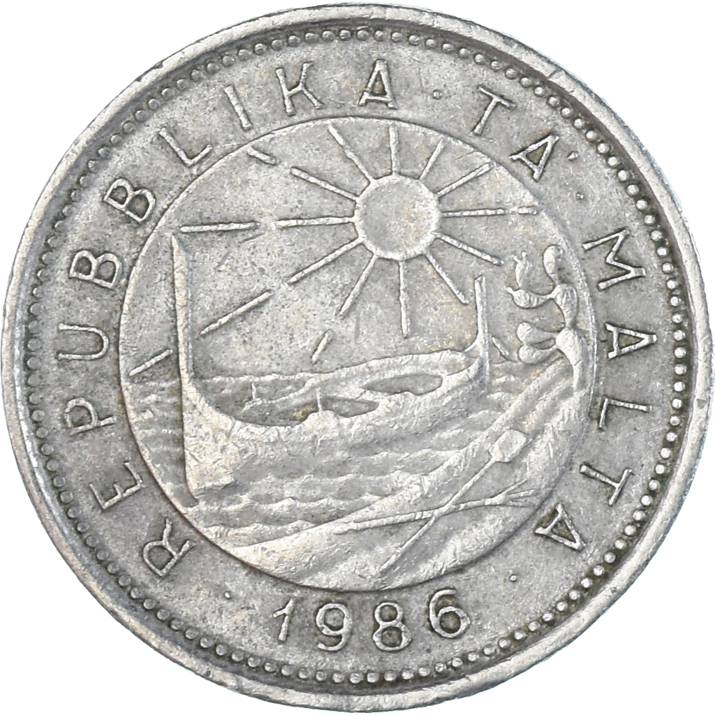 Coin, Malta, 10 Cents, 1986