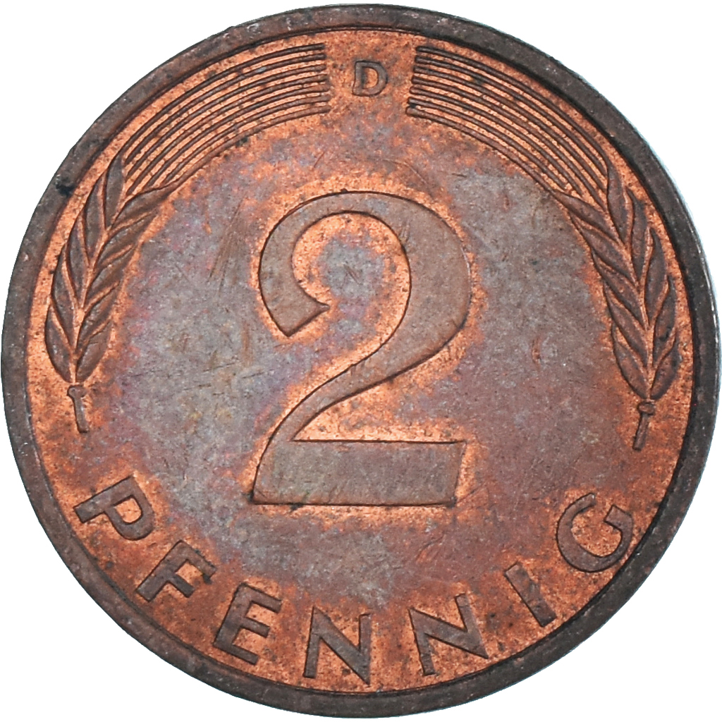 Coin, Germany, 2 Pfennig, 1995