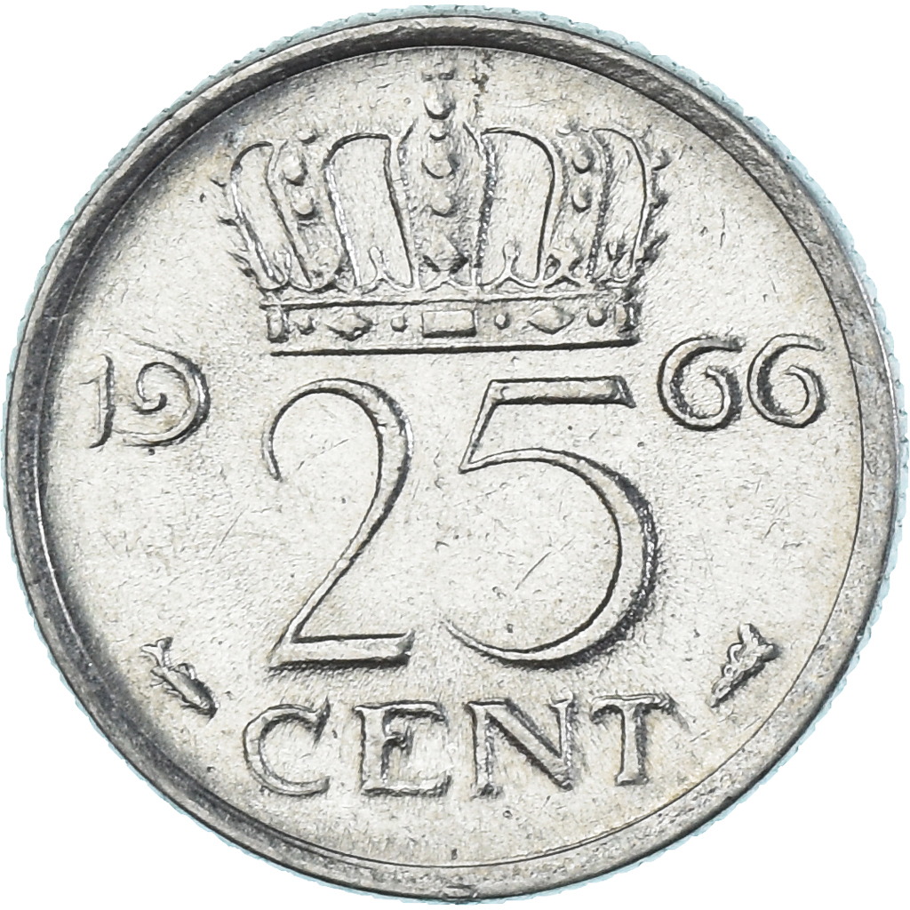Coin, Netherlands, 25 Cents, 1966