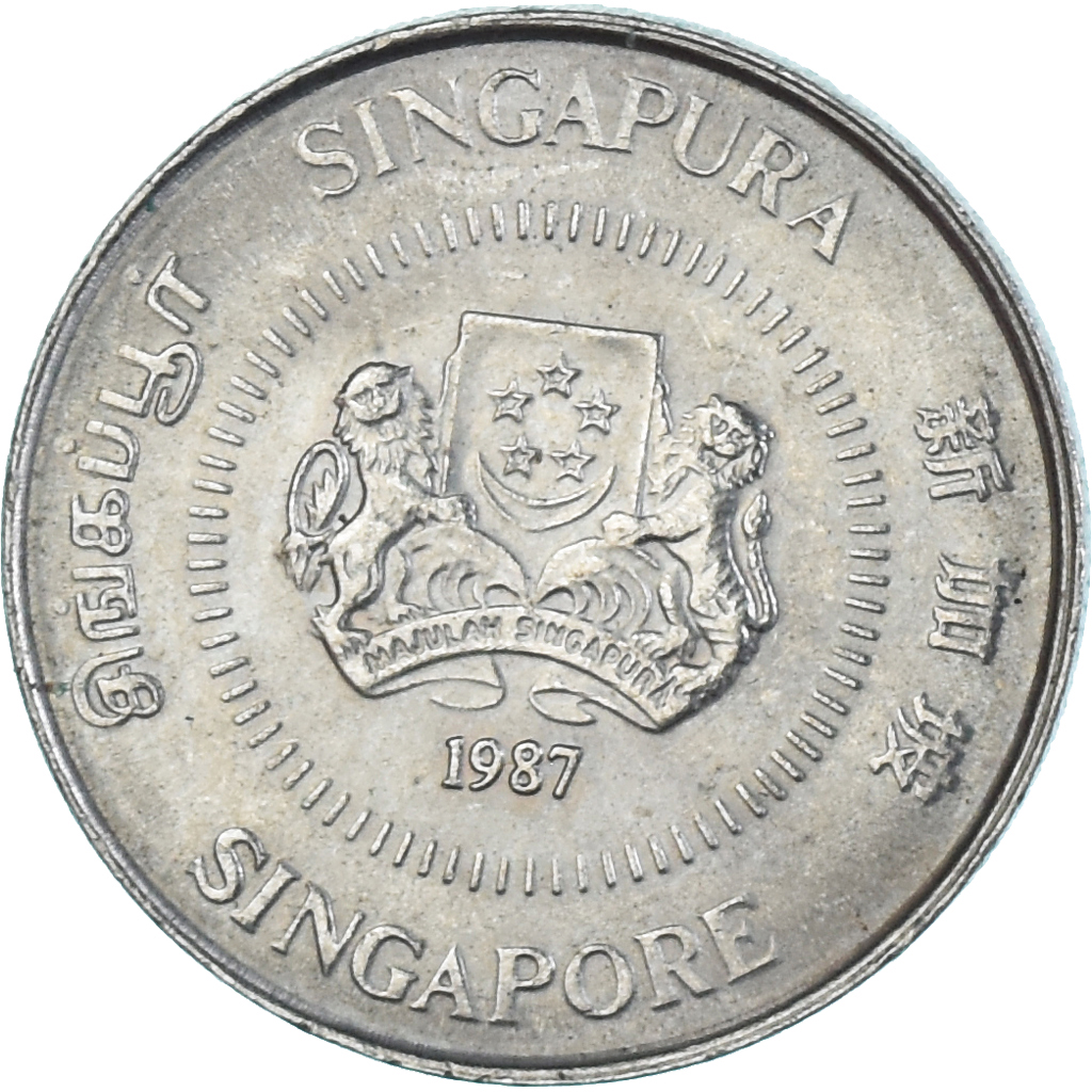 Coin, Singapore, 10 Cents, 1987