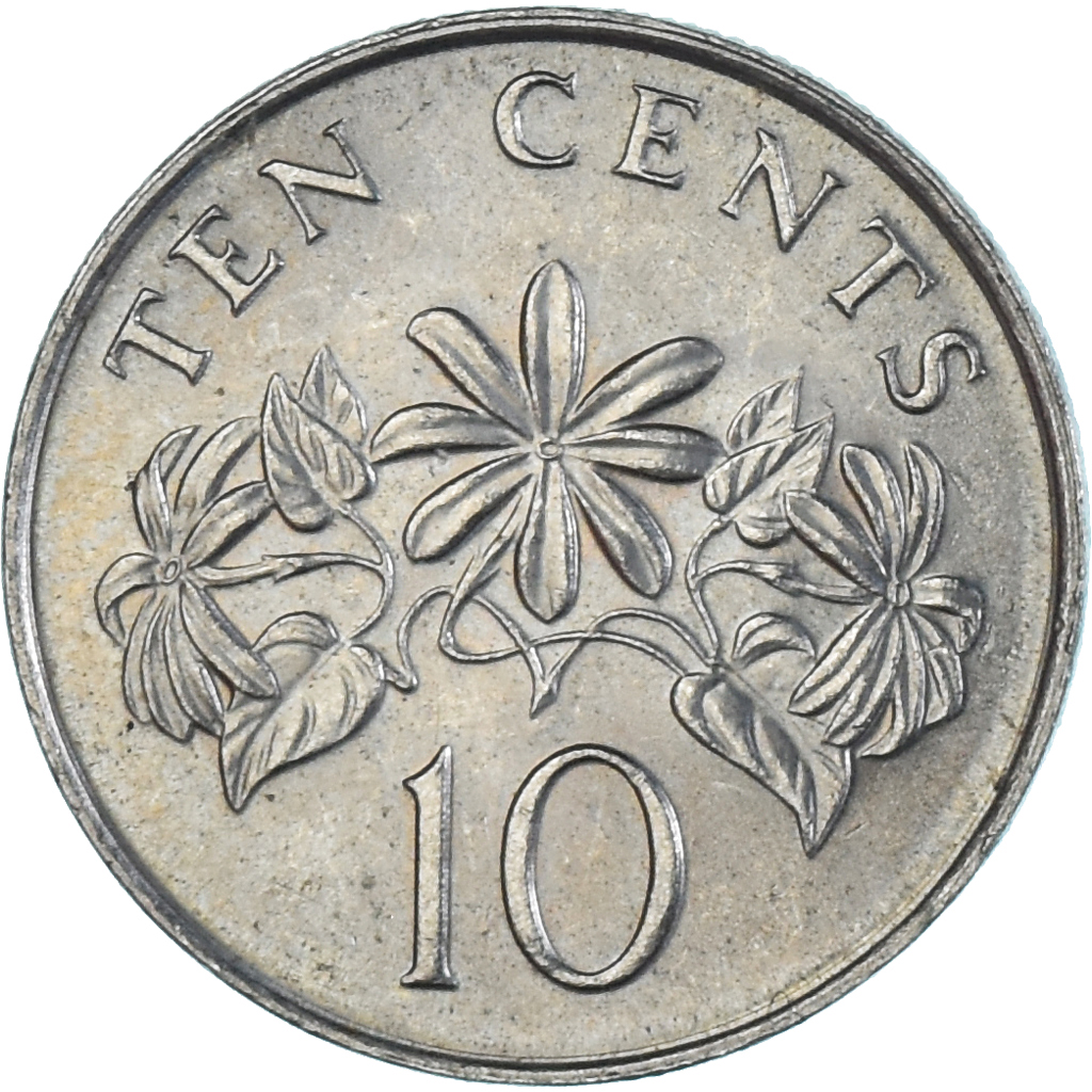 Coin, Singapore, 10 Cents, 1987