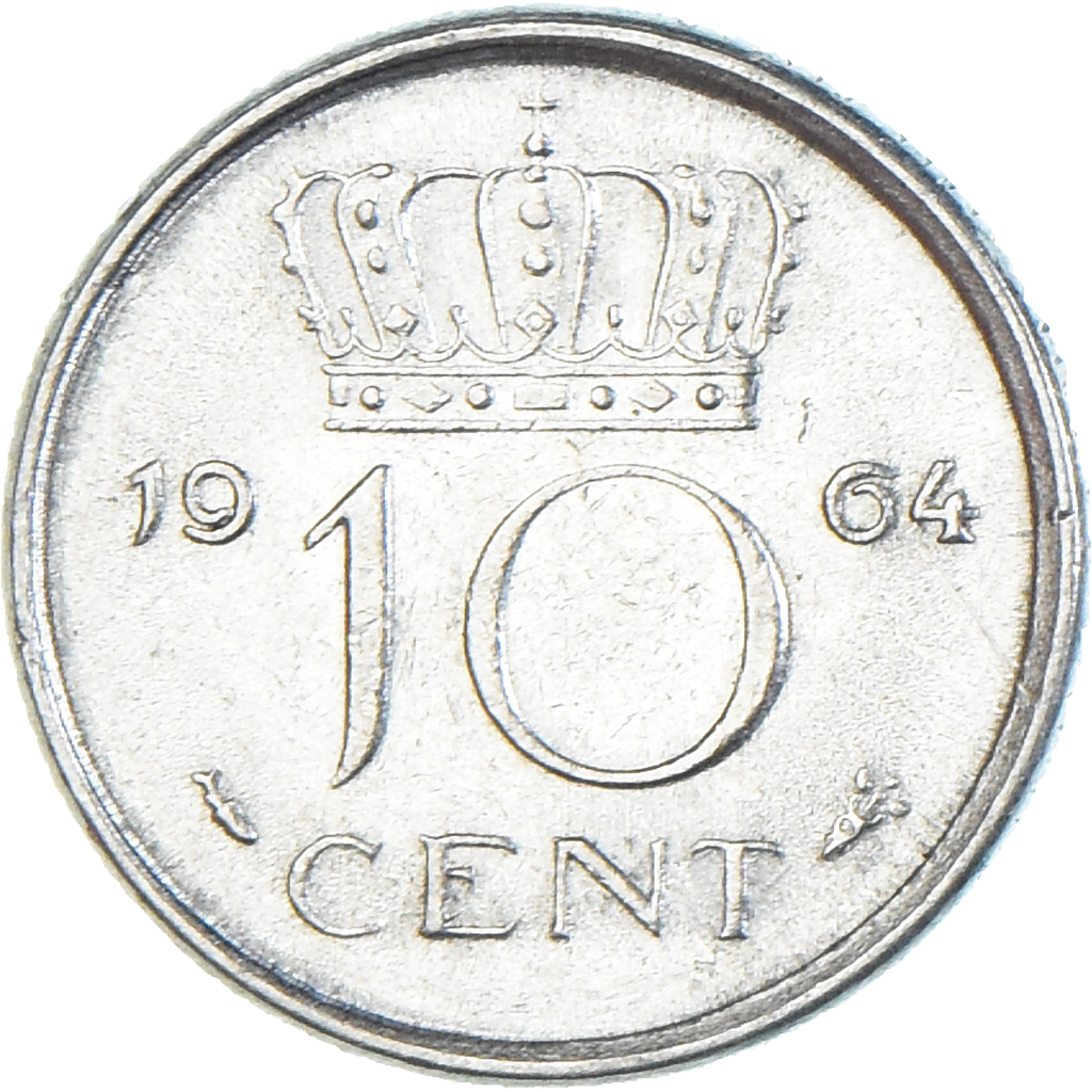 Coin, Netherlands, 10 Cents, 1964