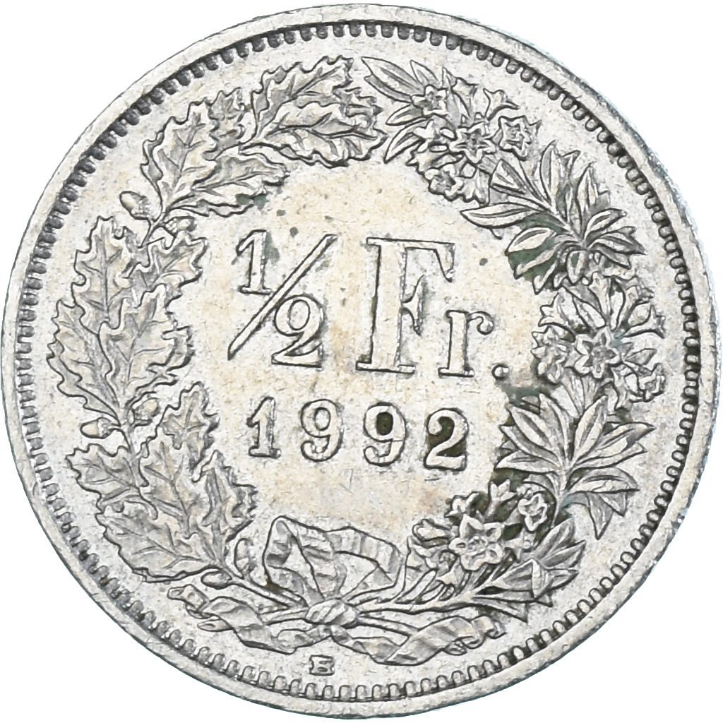 Coin, Switzerland, 1/2 Franc, 1992