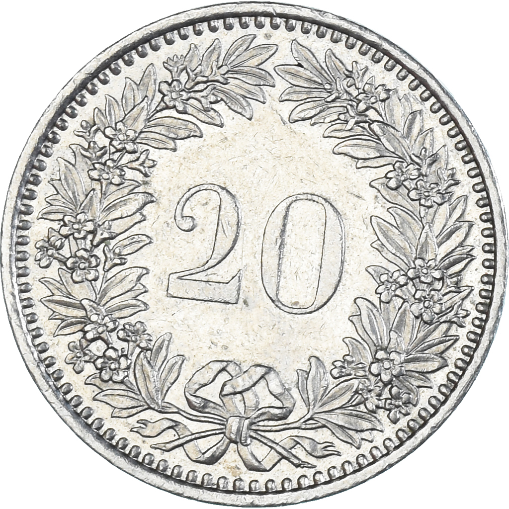 Coin, Switzerland, 20 Rappen, 1985