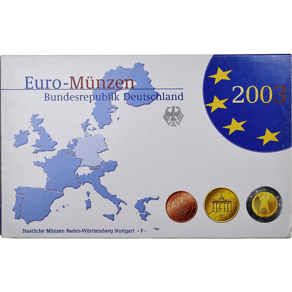 Deutschland, Set 1 ct. - 2 Euro, PP, 2003, Stuttgart, STGL