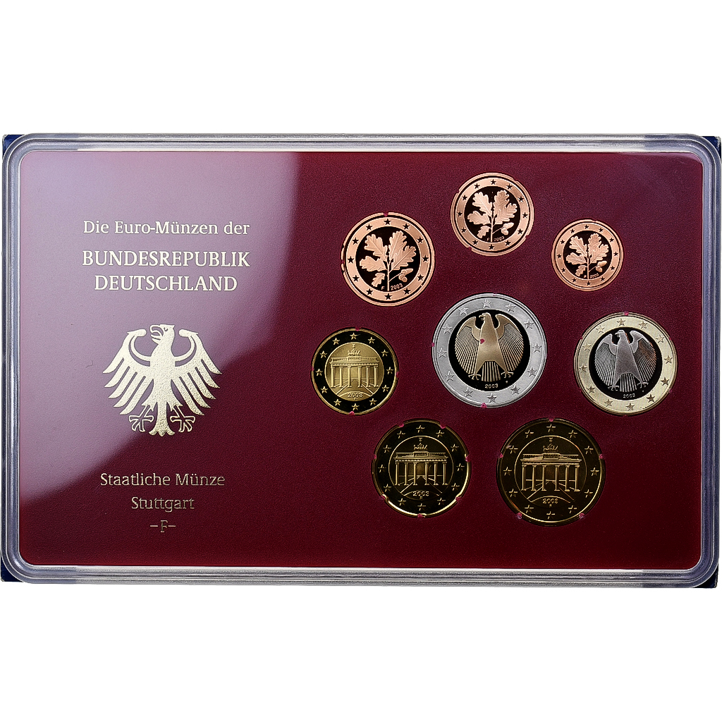 Deutschland, Set 1 ct. - 2 Euro, PP, 2003, Stuttgart, STGL