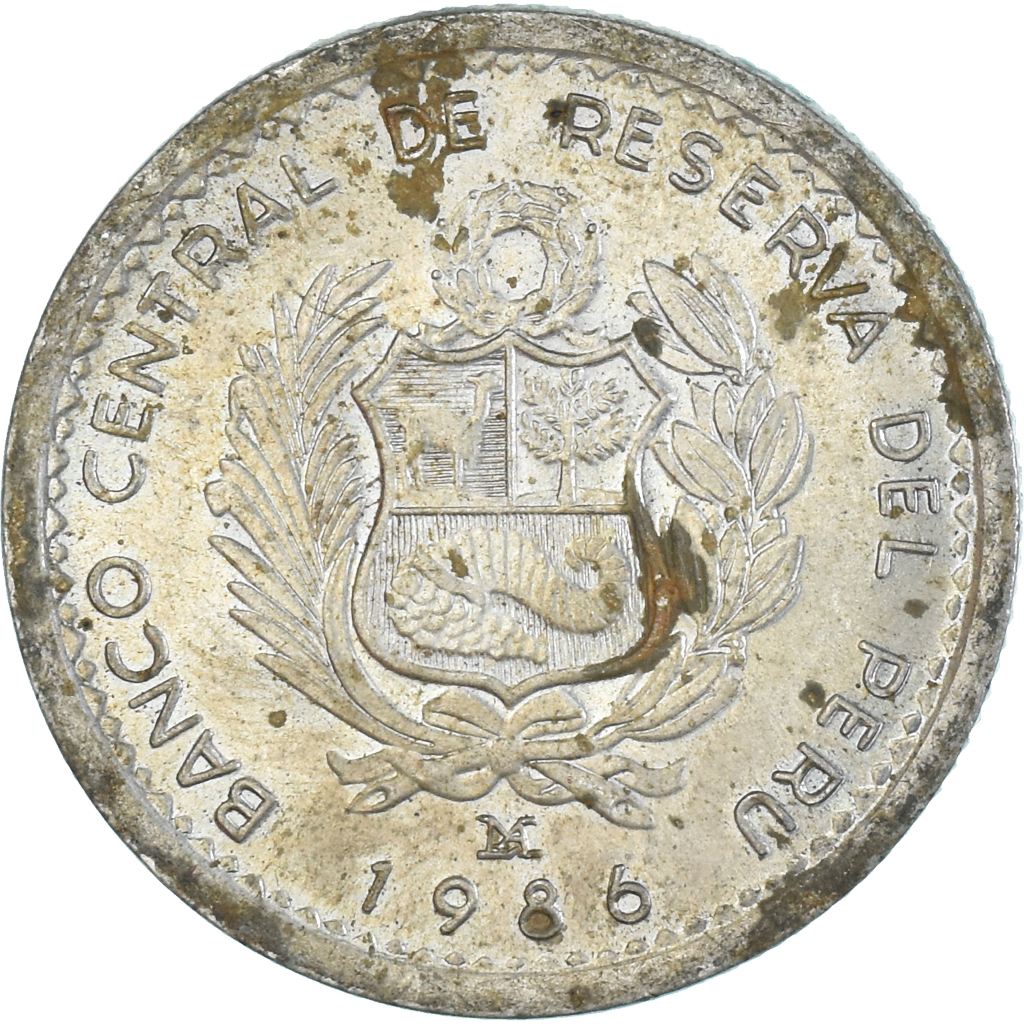 Coin, Peru, 5 Intis, 1986