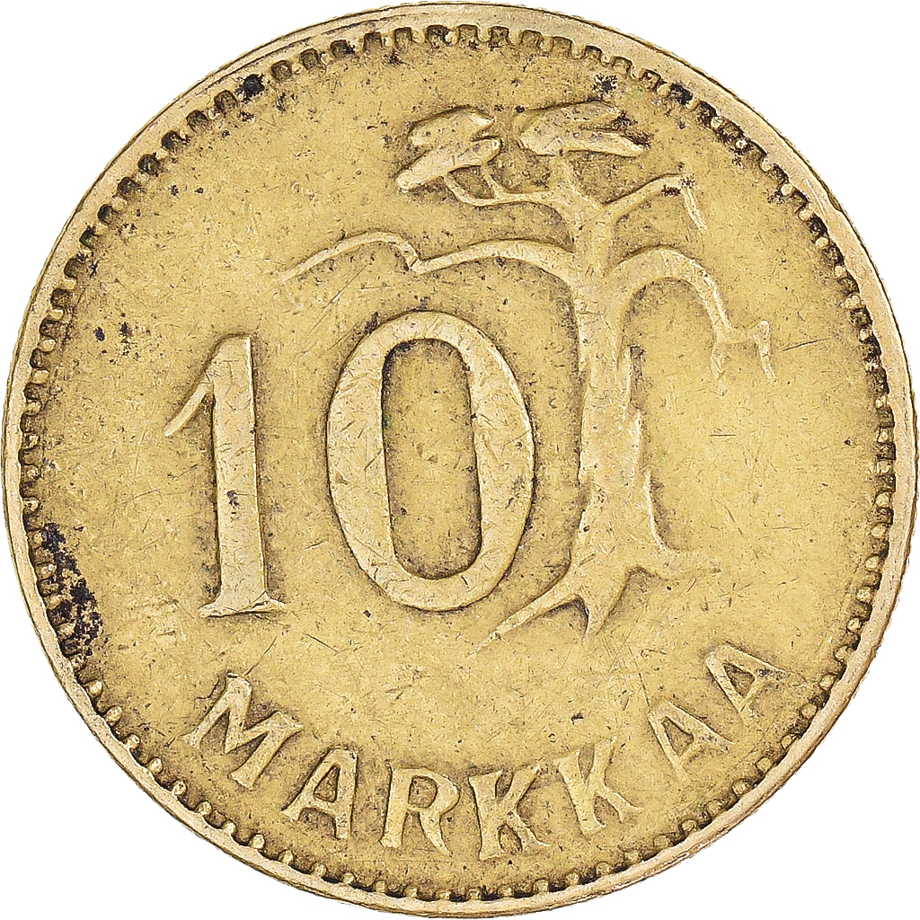 Coin, Finland, 10 Markkaa, 1953