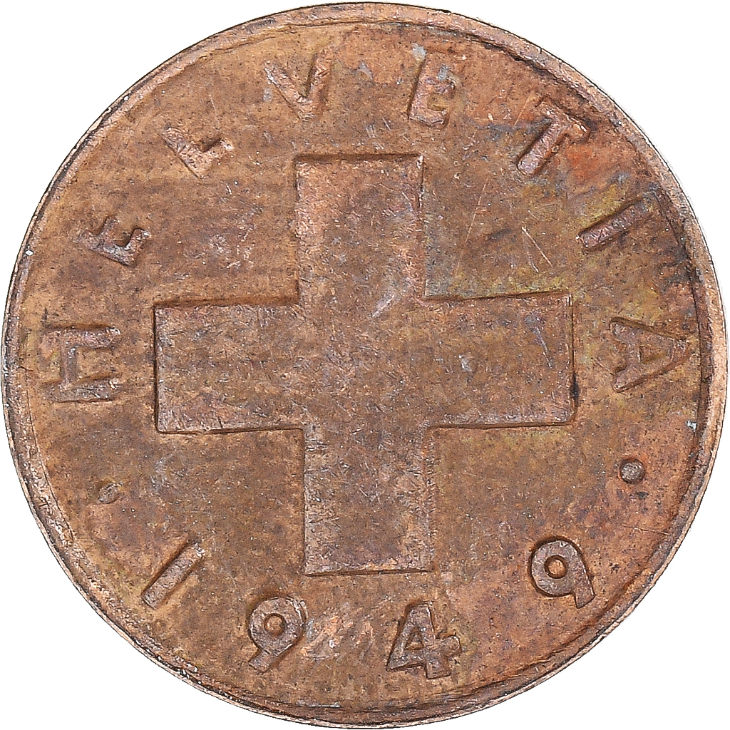 Coin, Switzerland, Rappen, 1949