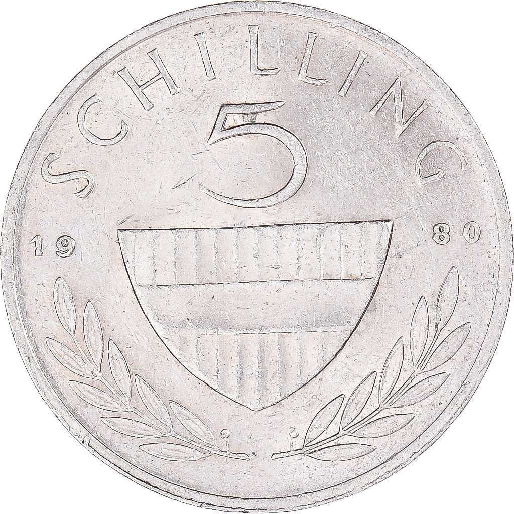 Coin, Austria, 5 Schilling, 1980