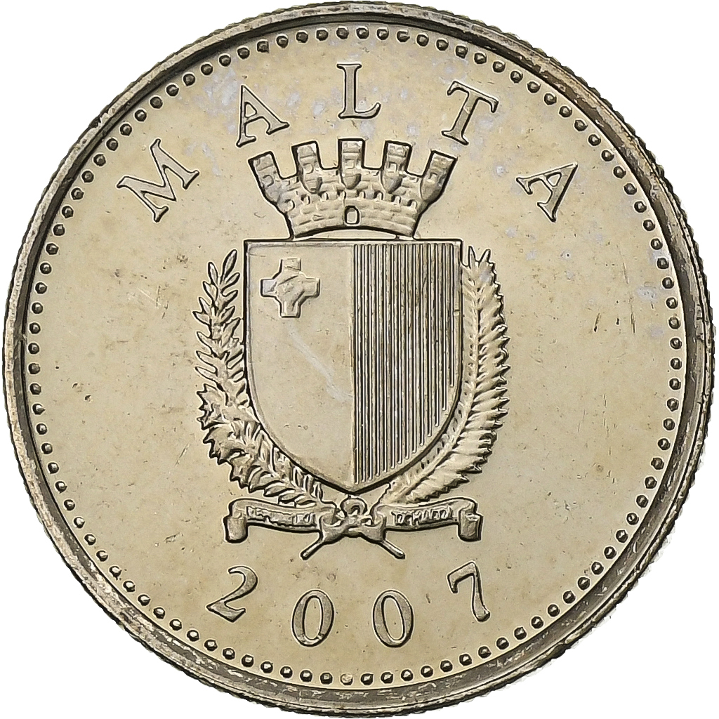 Malta, 2 Cents, 2007, Llantrisant, Cupronickel, 