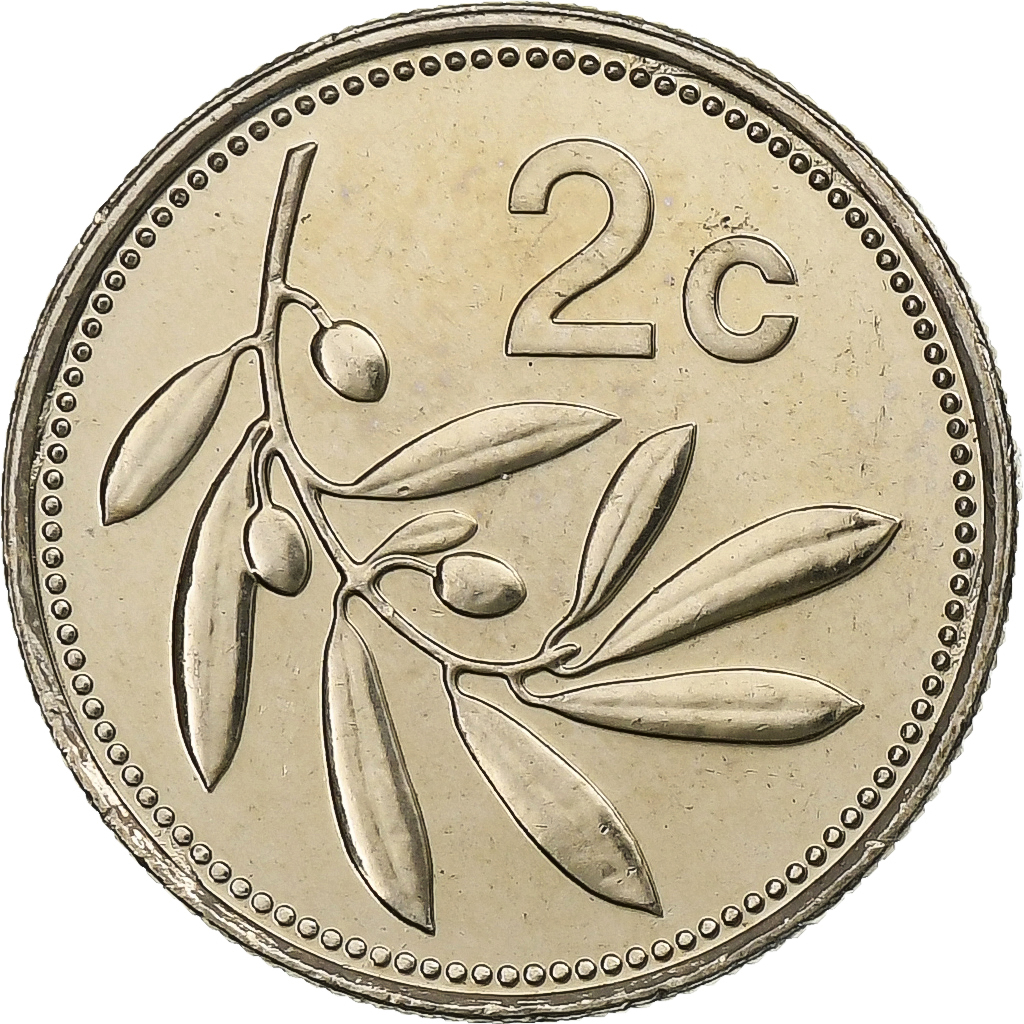 Malta, 2 Cents, 2007, Llantrisant, Cupronickel, 