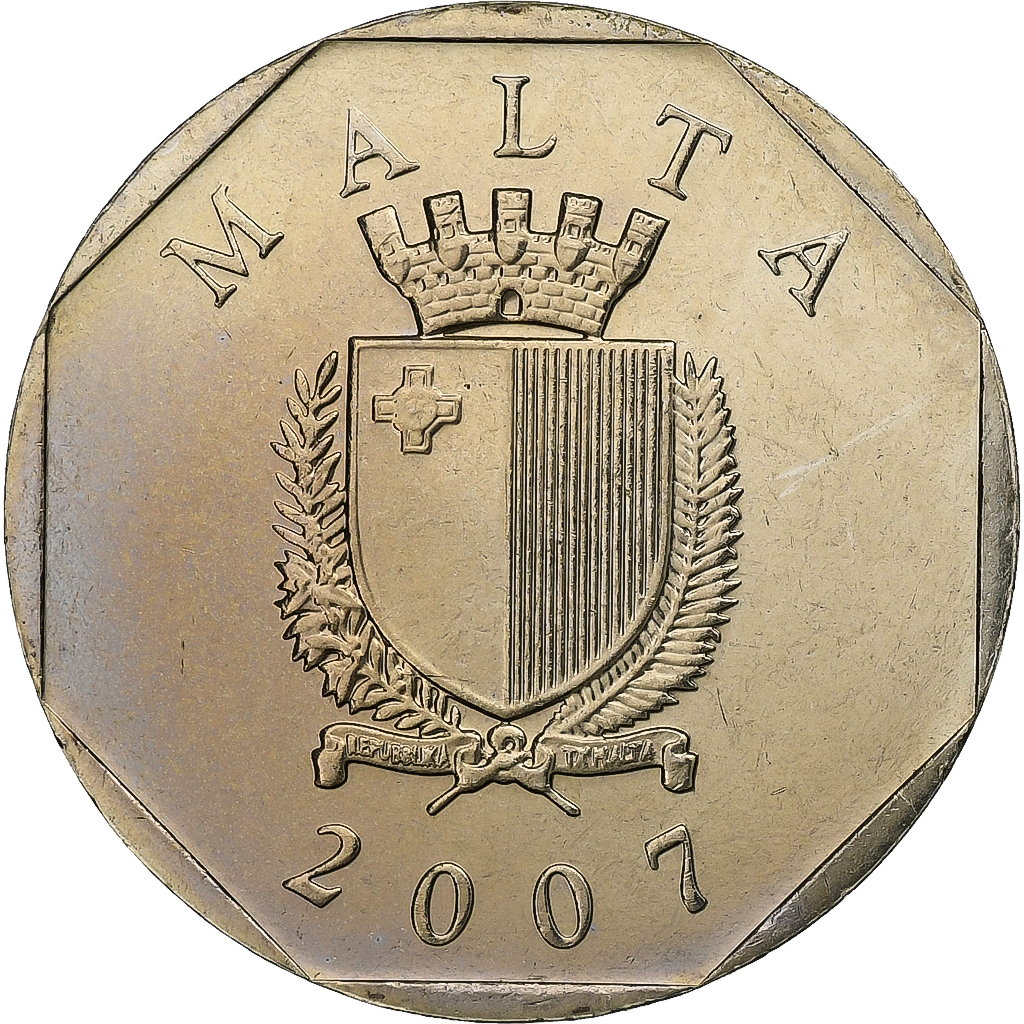 Malta, 50 Cents, 2007, Llantrisant, Cupronickel, 