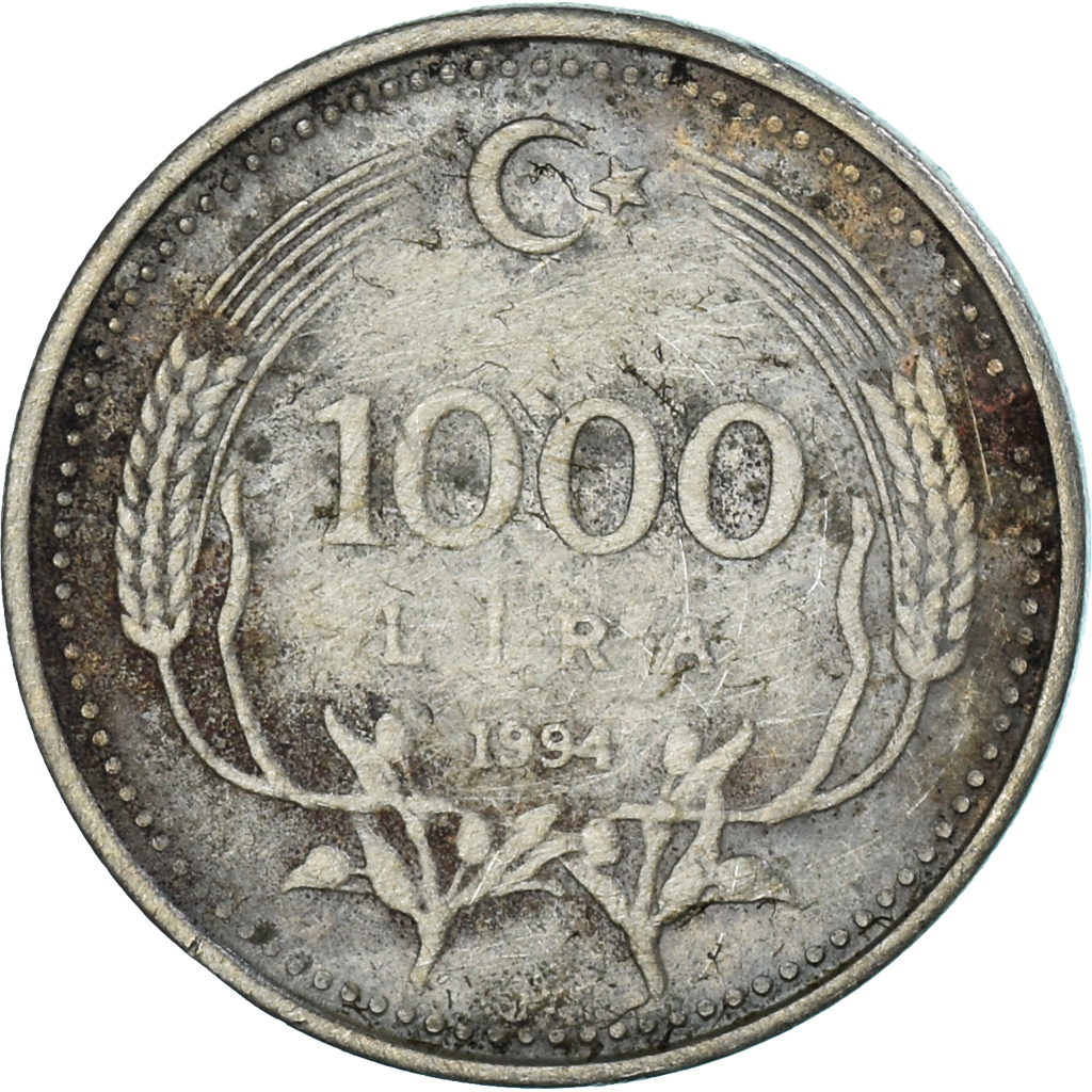 Coin, Turkey, 1000 Lira, 1994