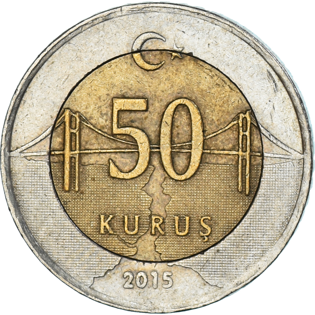 Coin, Turkey, 50 Kurus, 2015