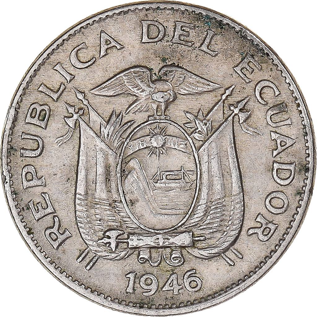 Coin, Ecuador, 5 Centavos, Cinco, 1946