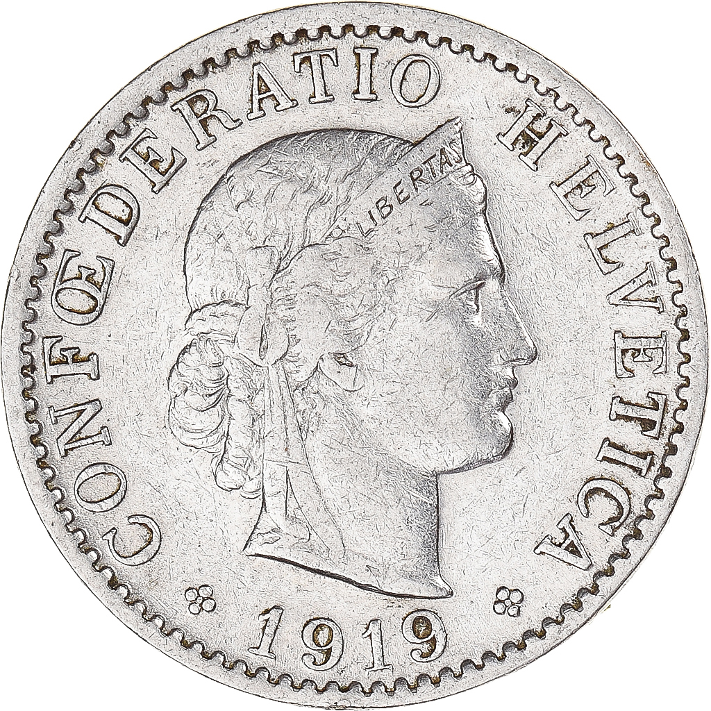 Coin, Switzerland, 20 Rappen, 1919