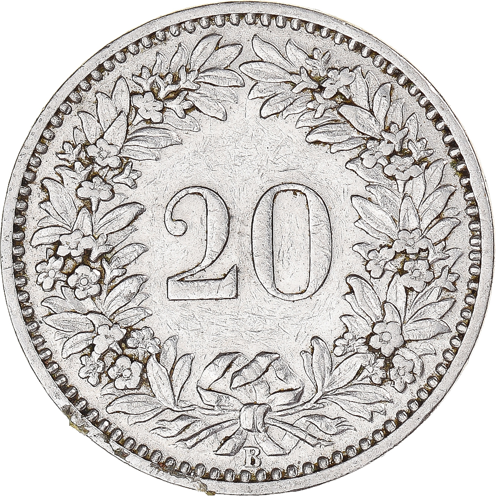 Coin, Switzerland, 20 Rappen, 1919