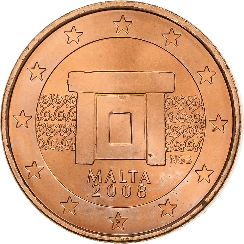 Malta, 1 Centime, 2008, MDP, Copper Plated Steel, 