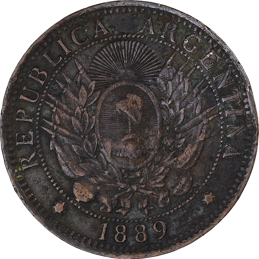 Coin, Argentina, 2 Centavos, 1889
